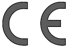 Gray 'CE' logo on a white background