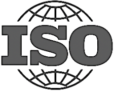 ISO logo in black and white