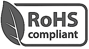 RoHS compliant label with a leaf symbol